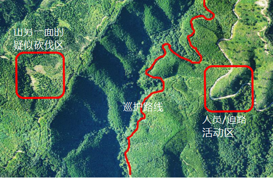 根据地形选择制高点并规划无人机自动飞行任务,覆盖路线两侧各50米 ③